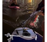 Moteur Hors Bord Hélice de Barco para Taladro Manual con Soporte/Abrazadera, Motor de Curricán para Canoa, Kit de Dirección de Motor de Curricán para Kayak(With Bracket)