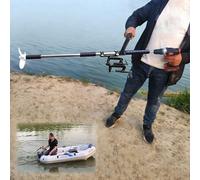 Moteur Hors Bord Hélice Perceuse Portative Kayak, Bateau, Canoë, Hélice Légère Secours Motorisée Support/Pince, Pagaie Propulsrice Moteur Pêche Traîne Portable Monter(With Clamp,L-125cm(49 1/4"))