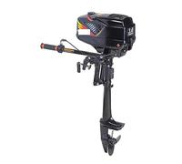 Moteur hors-bord, Moteur hors-bord robuste 3.6 chevaux 2 temps, moteur de bateau pêche, système refroidissement par eau d'allumage CDI arbre court