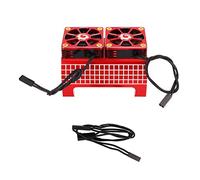 MOTEUR HOSEONFN RC, Éventail de chaleur du ventilateur de refroidissement double, alliage d'aluminium, 5 à 7,4 V, pour 1/5 RC Accessoires Le titre a un total de 73 caractères, (Rouge)