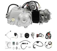 Moteur monocylindre 125 cc 4 temps ATV couché, démarreur électrique refroidi par air, allumage CDI, 3 vitesses avant avec marche arrière, avec câblage, filtre à air + carter de chaîne