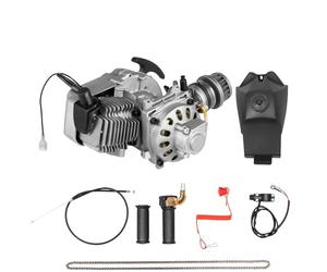 Moteur monocylindre complet 49 CC à deux temps avec réservoir de carburant, mini moteur de refroidissement par air forcé pour Pocket Quad Dirt Bike