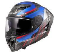 Moteur moto LS2 FF807 DRAGON TRAX BLEU ROUGE (inclut une visière foncée...