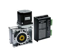 Moteur pas à pas Nema 23, réducteur de vitesse à vis sans fin RV030 avec sortie 14 mm, 3 A, 56 mm, 1,2 Nm, 172 oz-in, kit de conversion DM542(RATIO25-WITH DM542 DRIVER)