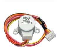 Moteur pas à pas synchrone à lames pivotantes 20BYJ46 12 V CC, adapté aux climatiseurs Pan-asonic (longueur d'arbre: 7mm), câbles de 25cm