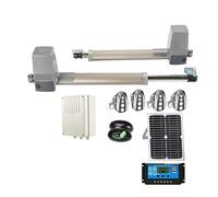 Moteur Portail Coulissant, Ouvre-porte à énergie solaire, Kit complet for portes battantes à double bras, 600kg, contrôleur de panneau solaire, capteur de lampe, clavier Gsm en option(Kit3)