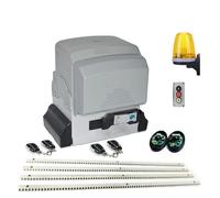 Moteur Portail Coulissant, Ouvre-porte coulissante automatique GSM 1000W, 2500kg, Kit de moteur, supports en acier de 4m et 5m, matériel avec porte-clés for portes coulissantes jusqu'à 2500kg(Kit 3)