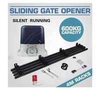 Moteur Portail Coulissant, Ouvre-porte coulissante électronique, supports en Nylon de 4M, Grille en bois, Kit de moteur de porte coulissante en option(AC110V 600KG)