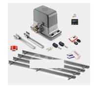 Moteur Portail Coulissant, Ouvre-porte coulissante roulante, Kit complet de 1800KG, ferme-porte flottante avec supports de 7/8m, photocellules lumineuses, contrôleur de porte Wi-Fi en option(8M kit 6)