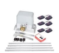 Moteur Portail Coulissant, Système d'engrenage résidentiel robuste, ouvre-porte coulissante électrique 1800kg, moteur de porte avec supports en acier de 4m, Kit de porte-clés en option(Kit10)