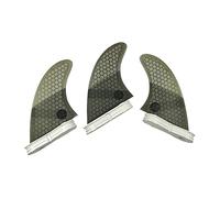 Moteur pour Kayak, L Surf Fins 3pcs / set 2 Honeycomb Surfboard Fin Kayak Paddle Thruster Tri Bateau Accessoires(L black)