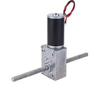 Moteur Réducteur à Vis Sans Fin, Double Arbre de Sortie DC 12V M8, Filetage à Droite, Réducteur de Turbine à Couple Élevé, Moteur de Réduction de La Vitesse(Ratio de réduction 290)