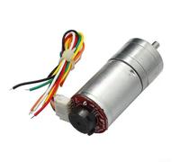 Moteur Réducteur DC 12V avec Encodeur 280RPM(JGA25-370-1260-74.8K) | Rapport 21.4K, 280RPM à pour vide, encodeur intégré, contrôle pour précis, pour idéal pour voiture équilibrée