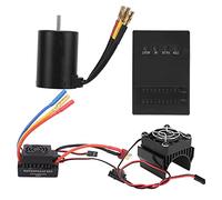 Moteur sans balais 3650 4500 kV, carte de programmation ESC 60 A, dissipateur thermique, haute performance, étanche, léger et durable, pour voiture télécommandée 1/8 1/10, alliage