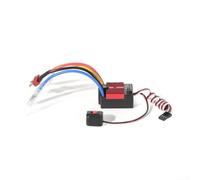 Moteur sans balais avec kit ESC 60 A pour voiture RC 1/10, 2-3S pour batterie, frein avant et arrière, protection contre la surchauffe, contrôle robuste pour la compétition et l'escalade (rouge)