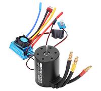 Moteur sans balais étanche RC 3650 2300KV avec variateur ESC 80A, moteur à 4 pôles à couple élevé pour voiture RC 1/10, fourni avec connecteurs banane de 4 mm et connecteur en T,