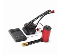 Moteur sans balais,HUIOP S3670 2850KV Moteur Brushless Sensorless Moteur étanche et 120A Brushless ESC T Plug Carte de programmation Remplacement pour HSP HPI 1/8 RC Car Truck,moteur pour voiture 1/8