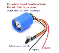 Moteur Sans Balais Triphasé BLDC Ultra-rapide CC 9 V, 12 V, 24 V, 100000 Tr/min, Équipé D'un Pilote, Turbine En Alliage D'aluminium CNC, Ventilateur Canalisé, Composants De Ventilateur