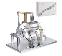 Moteur Stirling à air chaud - Modèle de moteur à combustion extérieure avec éclairage LED - Cadeau idéal pour les amateurs de moteur