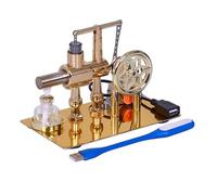Moteur Stirling Générateur d'électricité avec ampoule LED à 6 pointes Volant d'inertie Base en alliage de zinc Outil d'expérimentation scientifique éducative pour enseignants, adultes et enfants