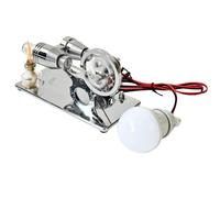 Moteur Stirling modèle LL-006 avec alliage d'aluminium et verre, utilisant 95 % de carburant, artisanat en métal exquis, ampoule LED charmante, simple à jouer, hautement éducatif, facile à utiliser