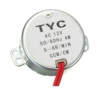 Moteur Synchrone Stable 5-6 R/Min Pro TYC-50 AC 220 V 12 V 50/60 Hz Couple 4KGF.CM 4 W CW/CCW Plateau Tournant For Micro-ondes For Ventilateur Électrique, Protection Contre Les Surcharges(AC 12V)