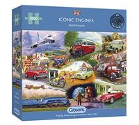 Moteurs emblématiques | Puzzle de 1000 pièces | Voitures, Trains et Avions | Puzzle Durable pour Adultes | Planche 100% recyclée de qualité supérieure | Excellent Cadeau pour Adultes | Jeux Gibsons