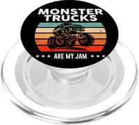 Moteurs Vintage Monster Truck are My Jam Retro Sunset Cool PopSockets PopGrip pour MagSafe