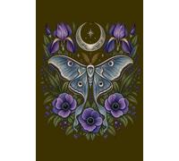 Moth Goblincore Moon Purple Flowers: 6x9 Lined Funny Moth and insect lovers Notebook, 120 Pages For Goblincore enthusiasts | Dream journals and nature notes Gift Idea