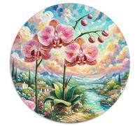 Moth Orchidéeée 1000 Pièces Puzzles Classiques Jouets Éducatifs Jeu D'Intelligence Plante Puzzle Rond Puzzle Difficile Impossible pour Adultes Et Enfants Dès 10 Ans 1000pcs (67.5x67.5cm)