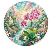 Moth Orchidéeée 1000 Pièces Puzzles Classiques Jouets Éducatifs Jeu D'Intelligence Plante Puzzle Ronds Puzzle Familial Pression Réduite pour Enfants Et Adultes De Plus De 7 Ans 1000pcs (67.5x67.5cm)