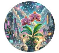 Moth Orchidéeée 1000 Pièces Puzzles Classiques Jouets Éducatifs Jeu D'Intelligence Plante Puzzle Ronds Puzzle Familial Pression Réduite pour Enfants Et Adultes De Plus De 7 Ans 1000pcs (67.5x67.5cm)