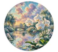 Moth Orchidéeée Casse-tête De 1000 Pièces Ronds pour Adultes 14+ Plante Moderne Jeu Difficile Impossible Créatif Jeux De Défi Uniques 1000pcs (67.5x67.5cm)