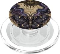 Moth Sun Dark Gothic Crescent Moon Skull PopSockets PopGrip pour MagSafe
