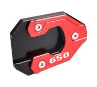MotHeart Base de repose-pieds latérale en aluminium pour Vulcan S 650 (VN650) 2015-2024 - Support de stabilité pour moto - Plateau de repose-pieds latéral - Renfort de pied de béquille (Rouge)
