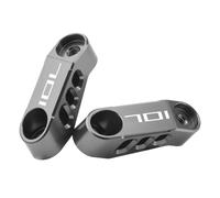 MotHeart Supports d'extension de rétroviseur de moto pour 701 Enduro 2016-2024 701 Supermoto 2015-2024 Vitpilen 701 2018-2024 Svartpilen 701 2019-2024 Accessoires en aluminium CNC (gris)
