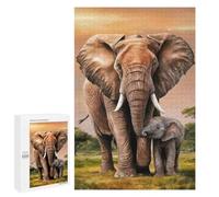 Mother and Baby Elephant Puzzle 1000 Pièces Educa Jouet en Bois Cadeau Unique Décoration Intérieure African Elephant Jeu Éducatif Challenge Toy Adultes Et Enfants À Partir De 14 Ans 1000 PCS
