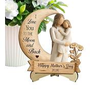 Mother Daughter Figurine - Hand Painted Desktop Statue, Artistic Family Bond Sculpture with Elegant Flowing Details, Timeless Sentimental Home Accent, Ideal for Living Room Mantels and Bookshelves