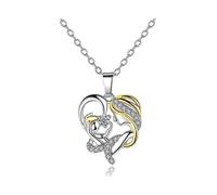 Mother Daughter Necklace, 925 Sterling Silver Mom Pendant Necklaces Keep You In My Heart Rose Gold Jewelry for Women Mother's Day Gift