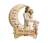 Mother Daughter Statue, Shelf Decor Figurine, Desk Sculpture Ornament, Family Bond Display, for Home Living Room Bookshelf Fireplace Mantel Apartment Family Gathering Use Emotional Interior Accent