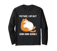 Mother I Am But Skin and Bones for Cat Mom Women Filles Chats Manche Longue