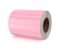 Mother Meitaat Lot de 500 autocollants rectangulaires roses 100 x 50 mm Code couleur Étiquettes autocollantes Rouleau mobile amovible