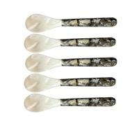 Mother Of Pearl Caviar Spoons - Natural Shell Spoon | Elegant Glossy Appetizer Server Spoons, 5 Piece Set Accessory Śpoons, Traditional Non Utensils With Authentic Flavor Protection Špoons