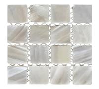 Mother of Pearl Square Coasters, Heat-Resistant Shell Pad, 3.35 inches, for Home Entertaining, Office Desks, Furniture Safety, Modern Styling