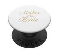 Mother of The Bride, Wedding & Bridal Mom, Tan Script Police PopSockets PopGrip Adhésif