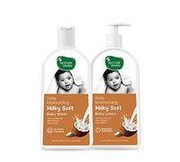 Mother Sparsh Lotion laiteuse pour bébé (200 ml) et nettoyant laiteux pour bébé (200 ml) pour une hydratation quotidienne | Avec protéines de lait et huile de noix de coco