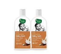 Mother Sparsh Milky Baby Wash & Milky Baby Shampooing sans déchirure avec protéines de lait et noix de coco 200 ml chacun