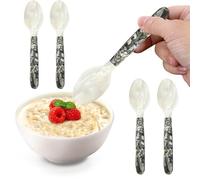 Mothera Pearl Lot de 4 cuillères à caviar en nacre pour dégustation de fruits de mer non réactifs Coquillage blanc 16 cm