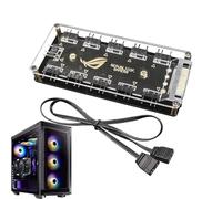 Motherboard Argb Splitter Hub - Hub de ventilateur à 3 broches, Hub Argb de PC adressable de 5 V | 11 ports Disposition de câble d'effort largement compatible, routage flexible