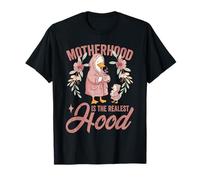 Motherhood Is The Realest Hood Fête des Mères Cozy Goose Mom T-Shirt
